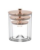 Lot de 3 bocaux hermétiques acrylique empilable gain de place or rose - 1L/2L/3,4L