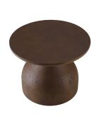 Table basse ronde en béton marron - D.52cm