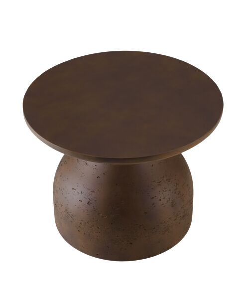 Table basse ronde en béton marron - D.52cm