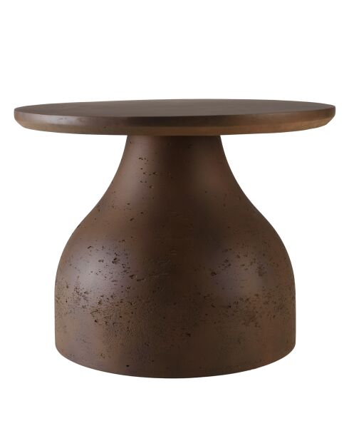 Table basse ronde en béton marron - D.52cm