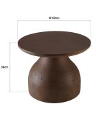 Table basse ronde en béton marron - D.52cm