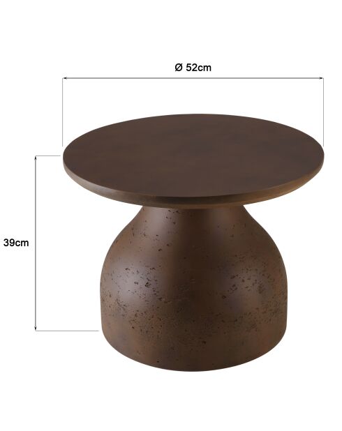 Table basse ronde en béton marron - D.52cm