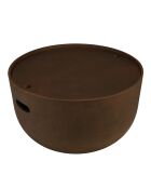Table basse ronde en béton marron - D.58cm