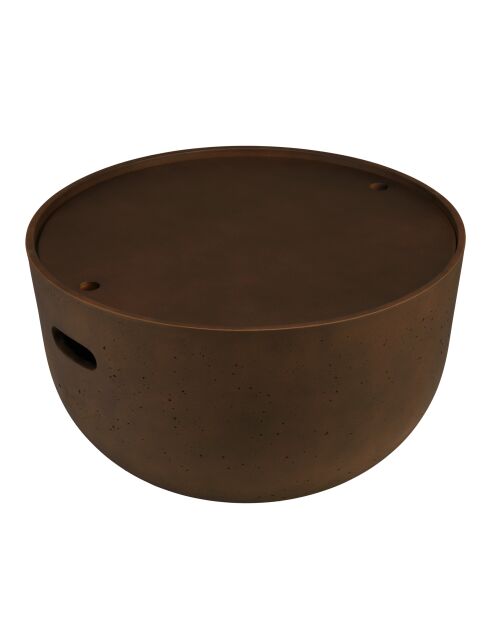 Table basse ronde en béton marron - D.58cm