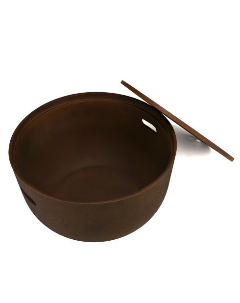 Table basse ronde en béton marron - D.58cm