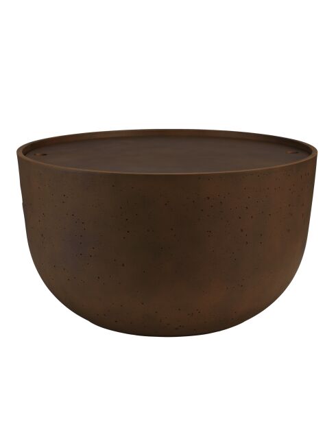 Table basse ronde en béton marron - D.58cm