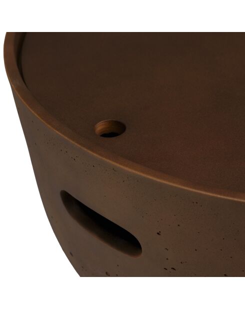 Table basse ronde en béton marron - D.58cm