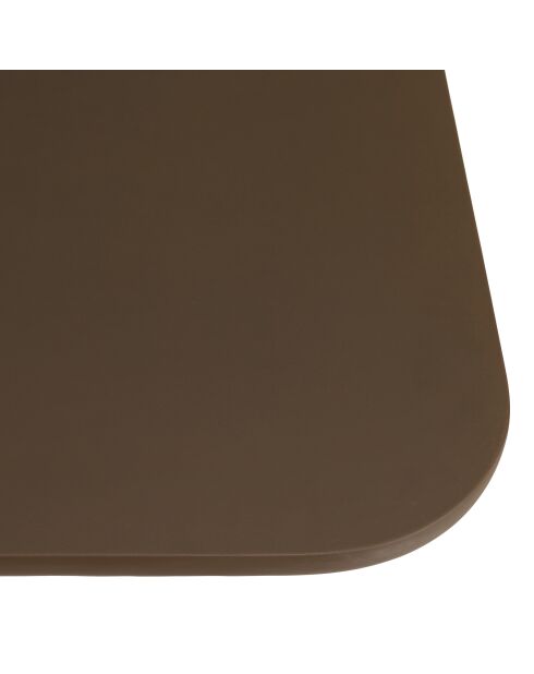 Table à manger effet béton pieds en bois d'acacia marron - 240x100x75 cm