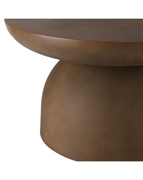 Table basse ronde en béton marron - D.70cm