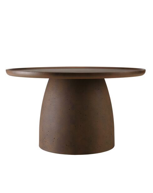 Table basse ronde en béton marron - D.80cm