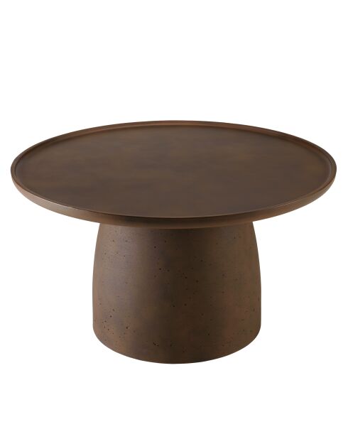 Table basse ronde en béton marron - D.80cm
