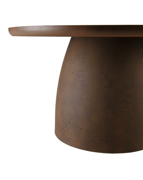 Table basse ronde en béton marron - D.80cm