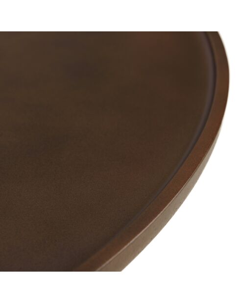 Table basse ronde en béton marron - D.80cm