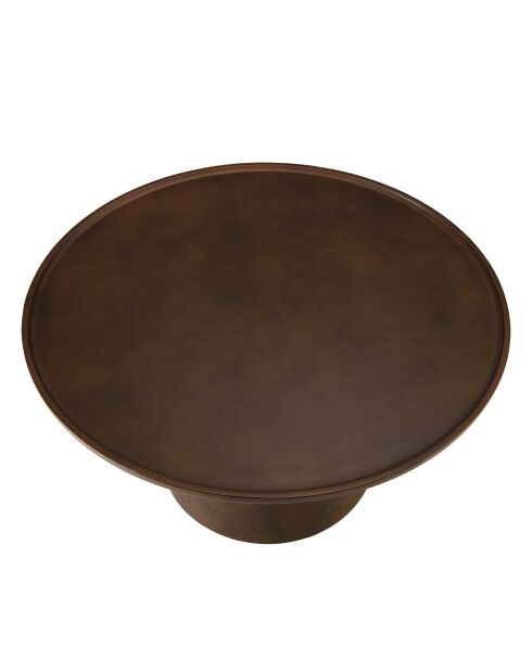 Table basse ronde en béton marron - D.80cm