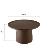 Table basse ronde en béton marron - D.80cm