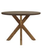 Table à manger ronde effet béton pied en bois d'acacia marron - D.100cm