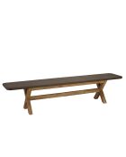 Banc effet béton pied en bois d'acacia marron - 200x40x44,5 cm