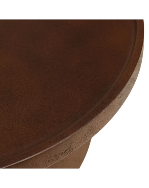 Table d'appoint ronde en béton marron - D.45cm