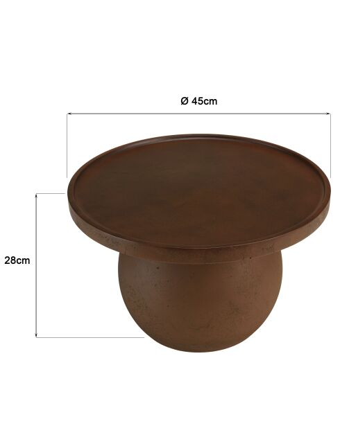 Table d'appoint ronde en béton marron - D.45cm