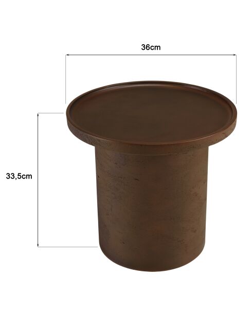 Table d'appoint ronde en béton marron - D.36cm
