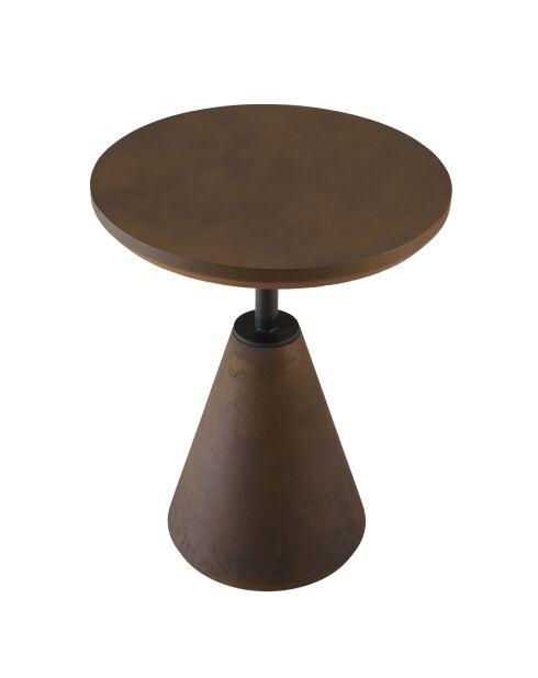 Table d'appoint ronde en béton marron - D.40cm