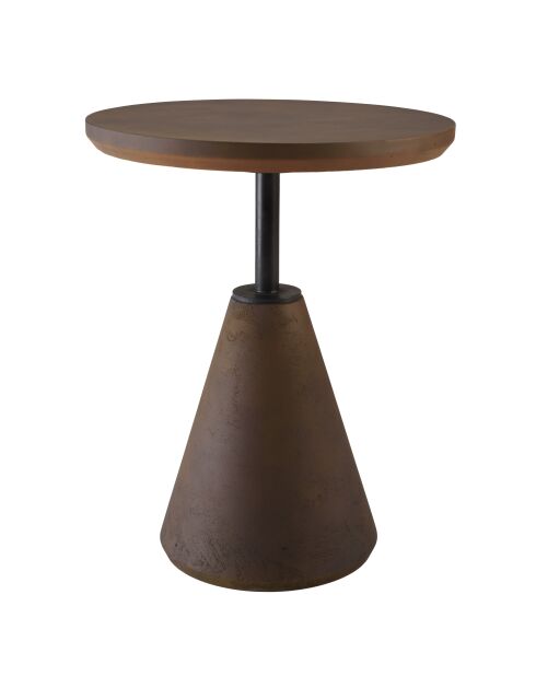 Table d'appoint ronde en béton marron - D.40cm