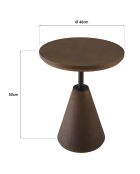 Table d'appoint ronde en béton marron - D.40cm