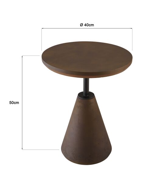 Table d'appoint ronde en béton marron - D.40cm