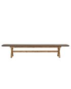 Banc effet béton pieds en bois d'acacia marron- 240x40x44,5 cm