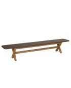 Banc effet béton pieds en bois d'acacia marron- 240x40x44,5 cm