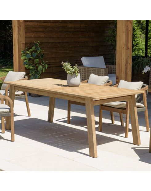 CELESTIN - Table à manger de jardin en acacia 200x95cm