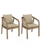 CELESTIN - Lot de 2 fauteuils acacia/cordage synthétique