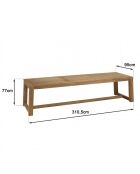 KALLY - Table à manger jardin 300x95cm teck recyclé couleur naturelle