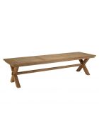 KALLY - Table à manger de jardin 320x100cm teck recyclé pieds croisés
