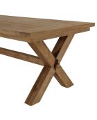 KALLY - Table à manger de jardin 320x100cm teck recyclé pieds croisés