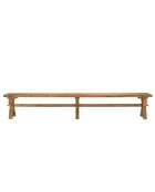 KALLY - Banc de jardin 270x35cm en teck recyclé, pieds croisés
