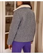 Manteau court coupe droite Nattie gris