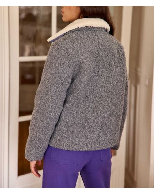 Manteau court coupe droite Nattie gris