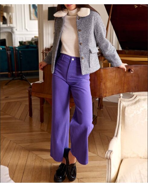 Manteau court coupe droite Nattie gris