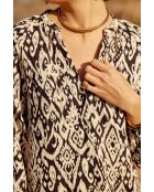 Blouse Beata Col V Imprimé Ikat