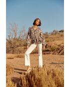 Blouse Beata Col V Imprimé Ikat