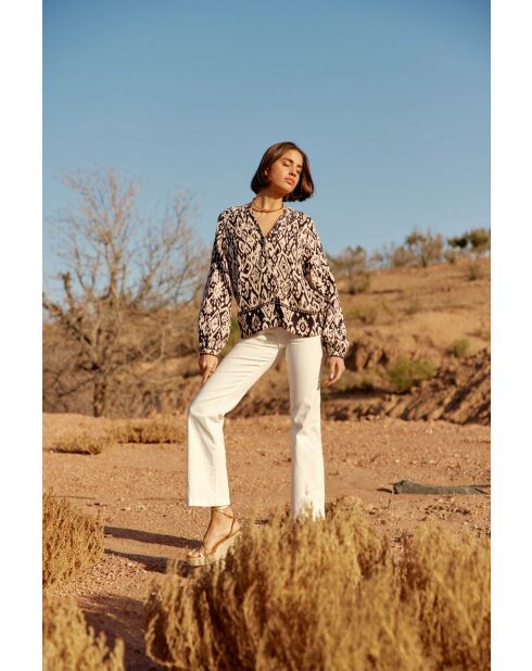 Blouse Beata Col V Imprimé Ikat
