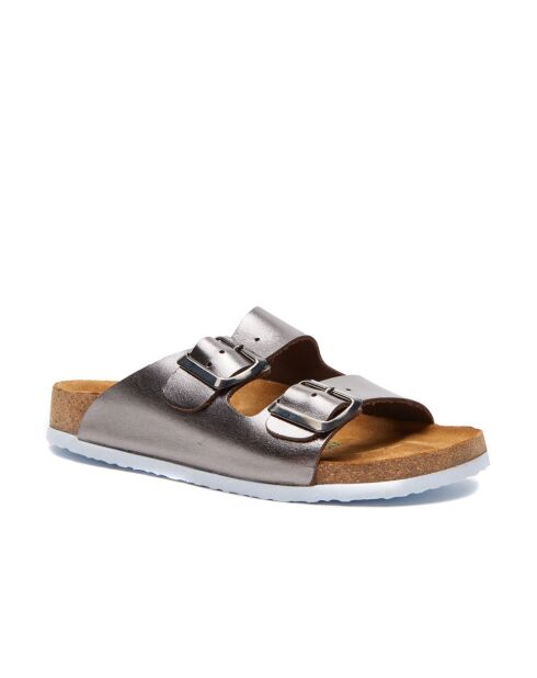 Sandales en cuir Bali platine