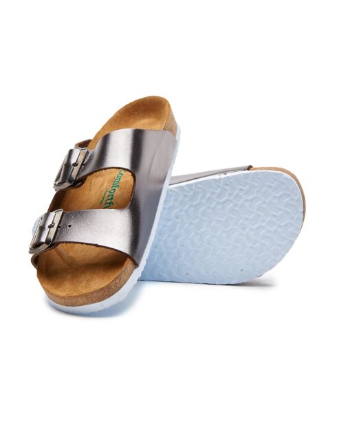 Sandales en cuir Bali platine