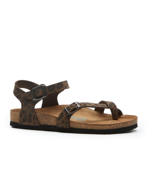 Sandales en cuir Gabriella léopard