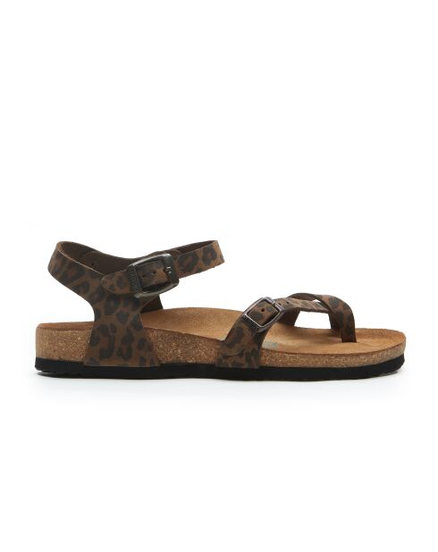Sandales en cuir Gabriella léopard
