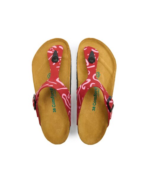 Sandales en cuir Aliz-PR rose/rouge