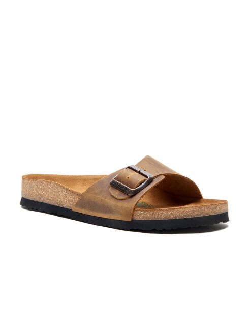 Sandales en cuir tan/crazy