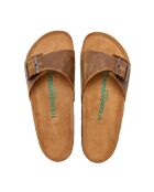 Sandales en cuir tan/crazy