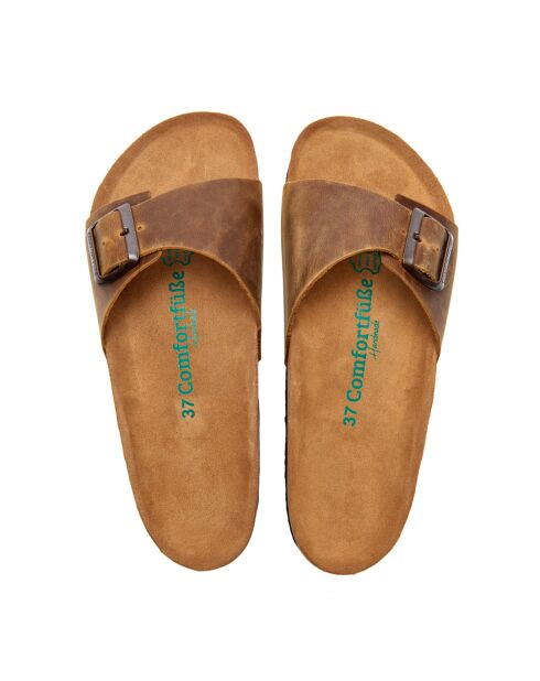 Sandales en cuir tan/crazy